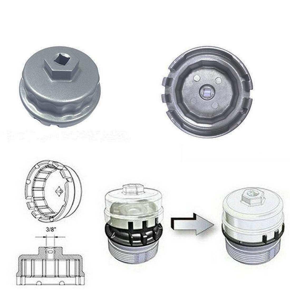 64mm Oil Filter Wrench Cap for Toyota Camry Highlander RAV4, Lexus 2.5L-5.7L