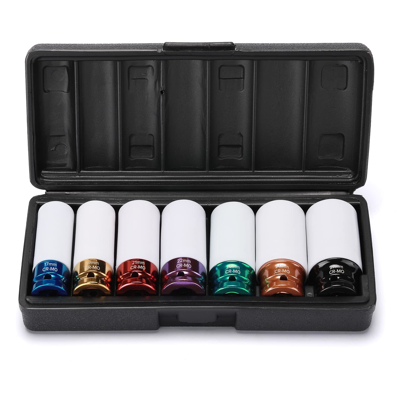 7PCS 1/2 Inch Drive Lug Nut Deep Impact Socket Set,Thin-Walled Wheel Rim USA