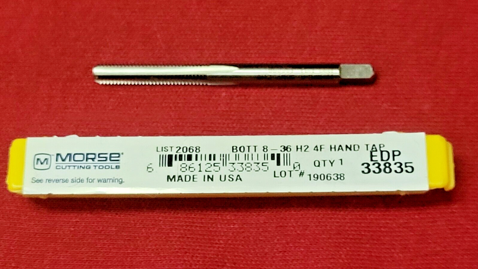 6-32 NC Bottom Hand Tap Morse MT3733823 HSS 3FL USA 6/32