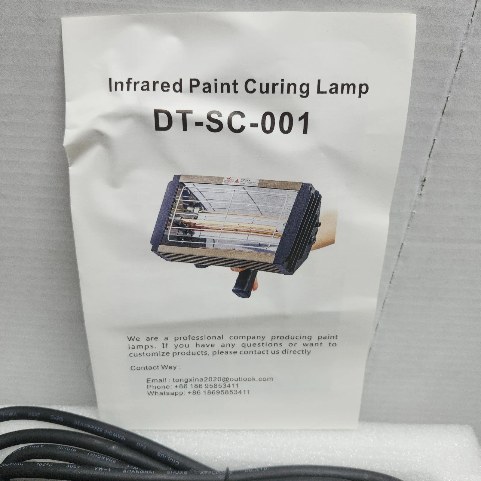 Paint Curing Lamp 1000W Infrared 110V Handheld Short Wave Portable 110v New IR