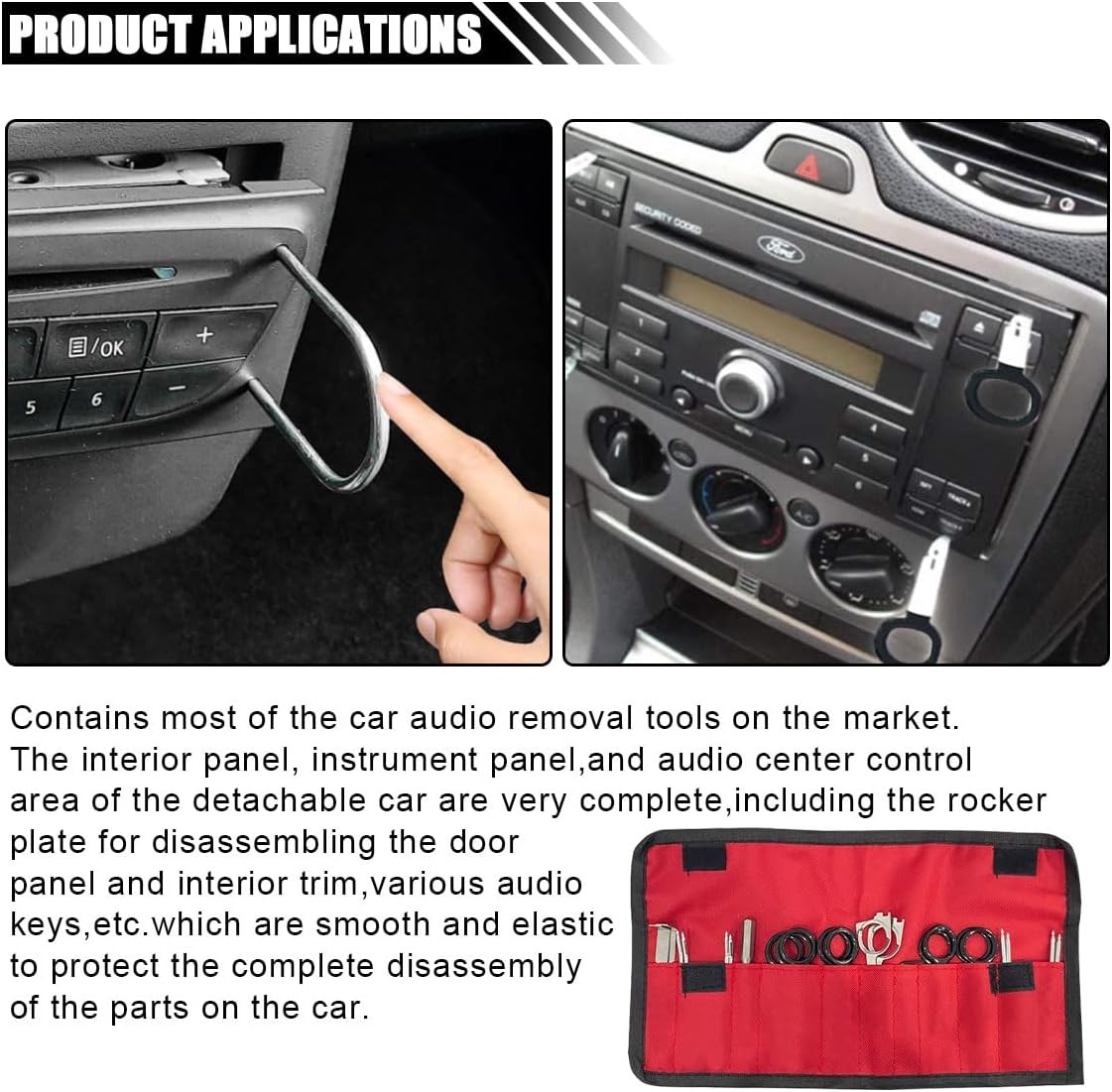 20PCS Car Radio Removal Tool Kit, Professional Tooling Car Audio Stereo CD
