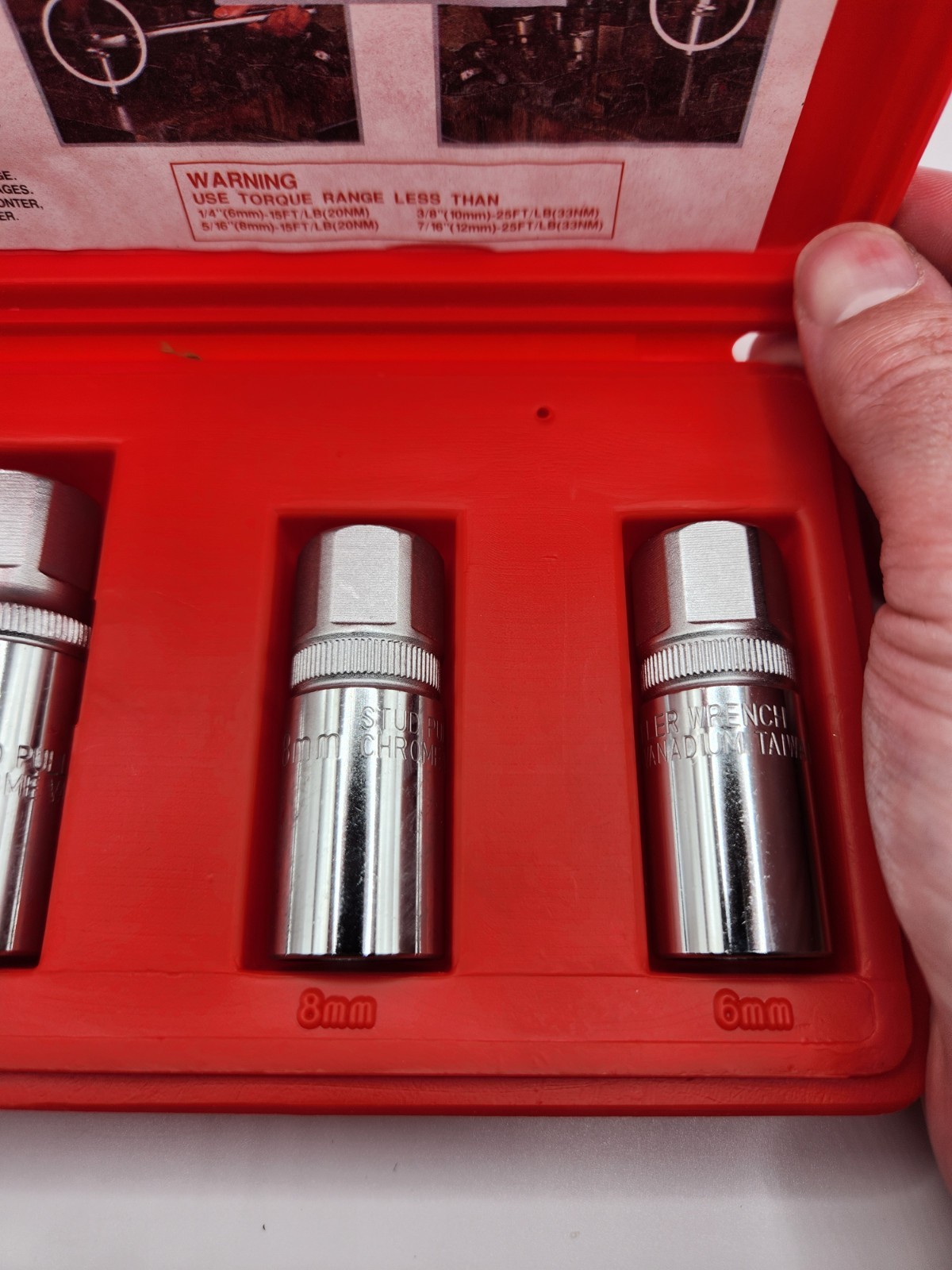 4 Piece Stud Puller Wrench Set – Chrome – Metric – 6/8/10/12mm
