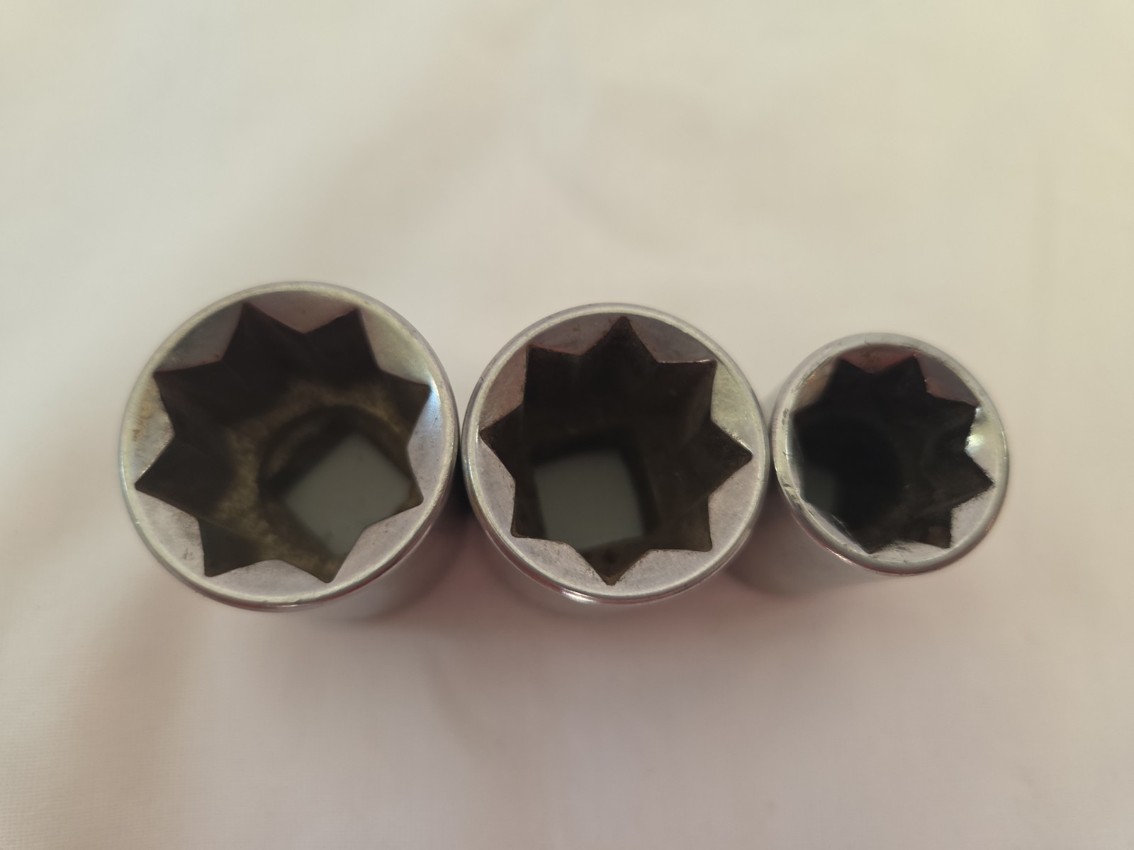 Craftsman USA 1/2” Drive 8 Point Socket Set 3pc Double Square Reverse Torx