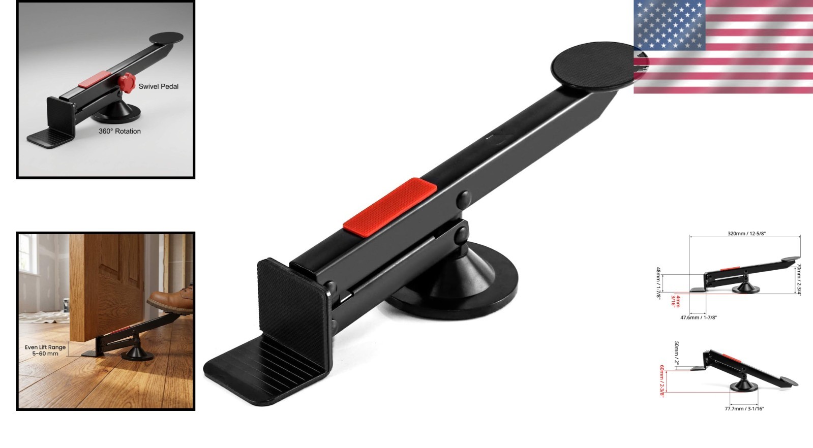 Ambidextrous Pull Handle Door Lifter – Ideal for Carpenters and Installers