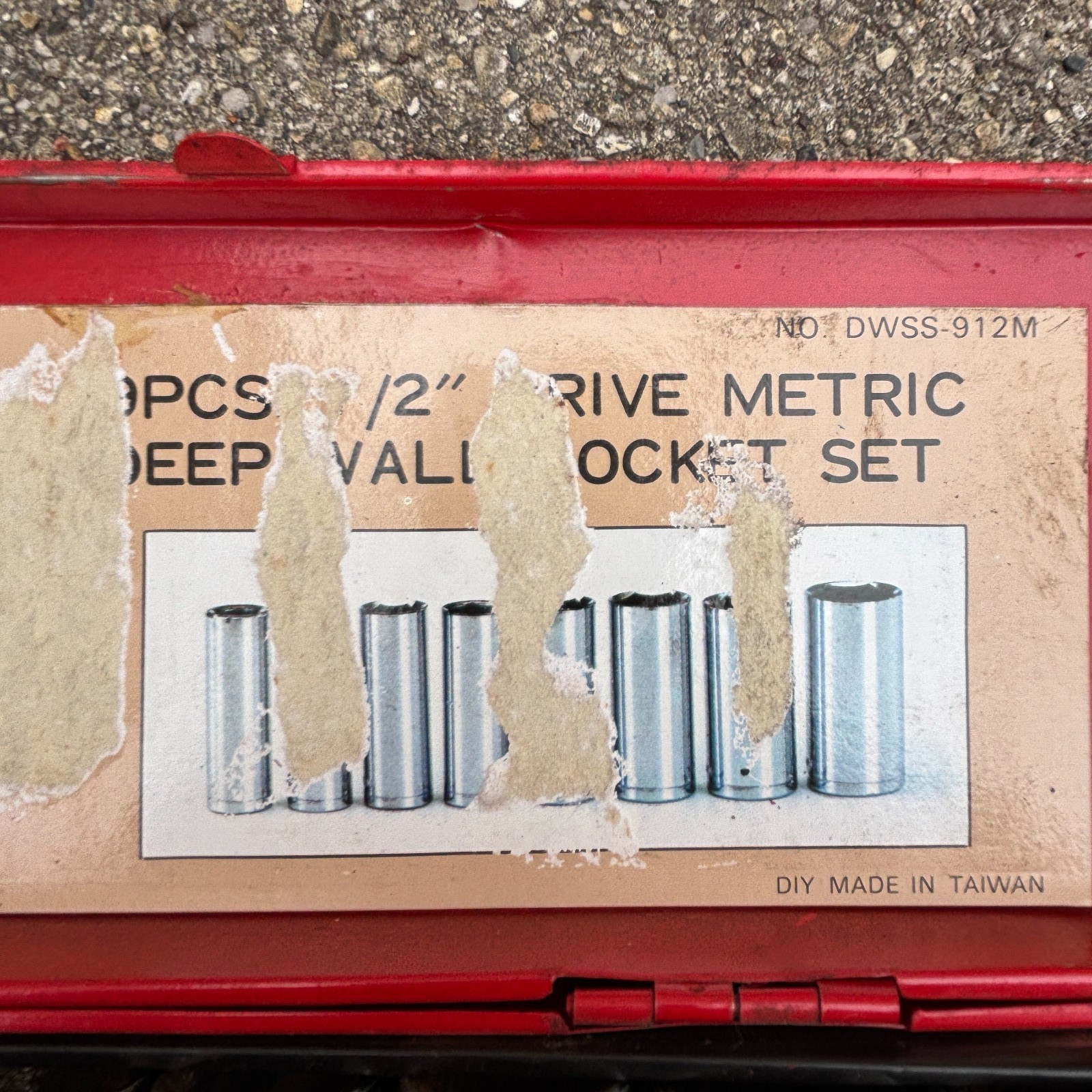 Cummins 8-Deep Wall 1/2″ Sockets 13, 14, 15, 17, 19, 21, 22mm Red Metal Case