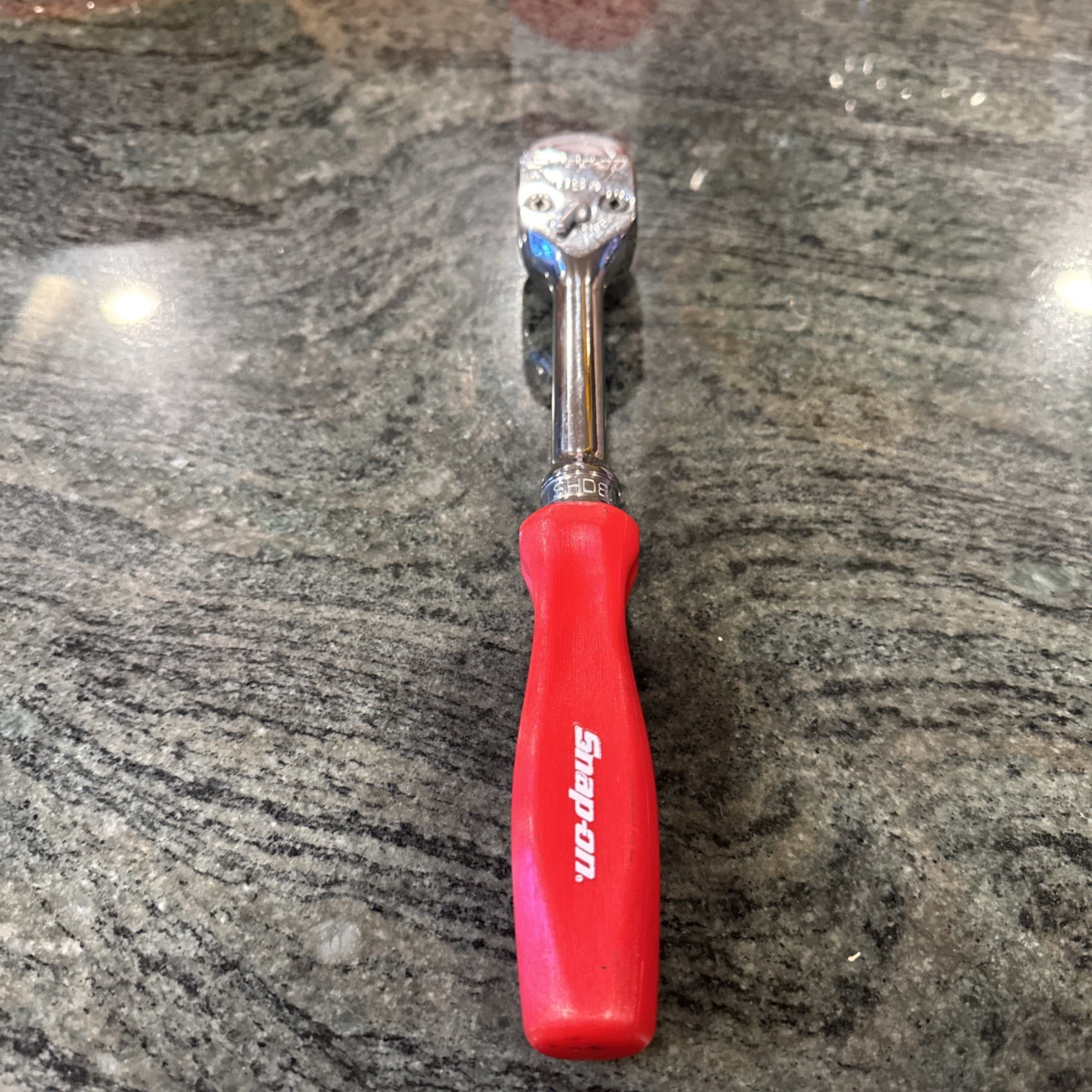 Snap On shd80a 1/2” drive hard handle long ratchet Red 11-5/8” long