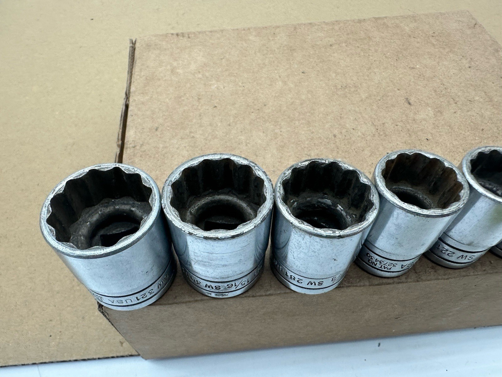 Snap-On Socket Set 1/2″ Drive 1/2″ to 1″ 8 Pcs SW161 – SW321 Vintage Made USA