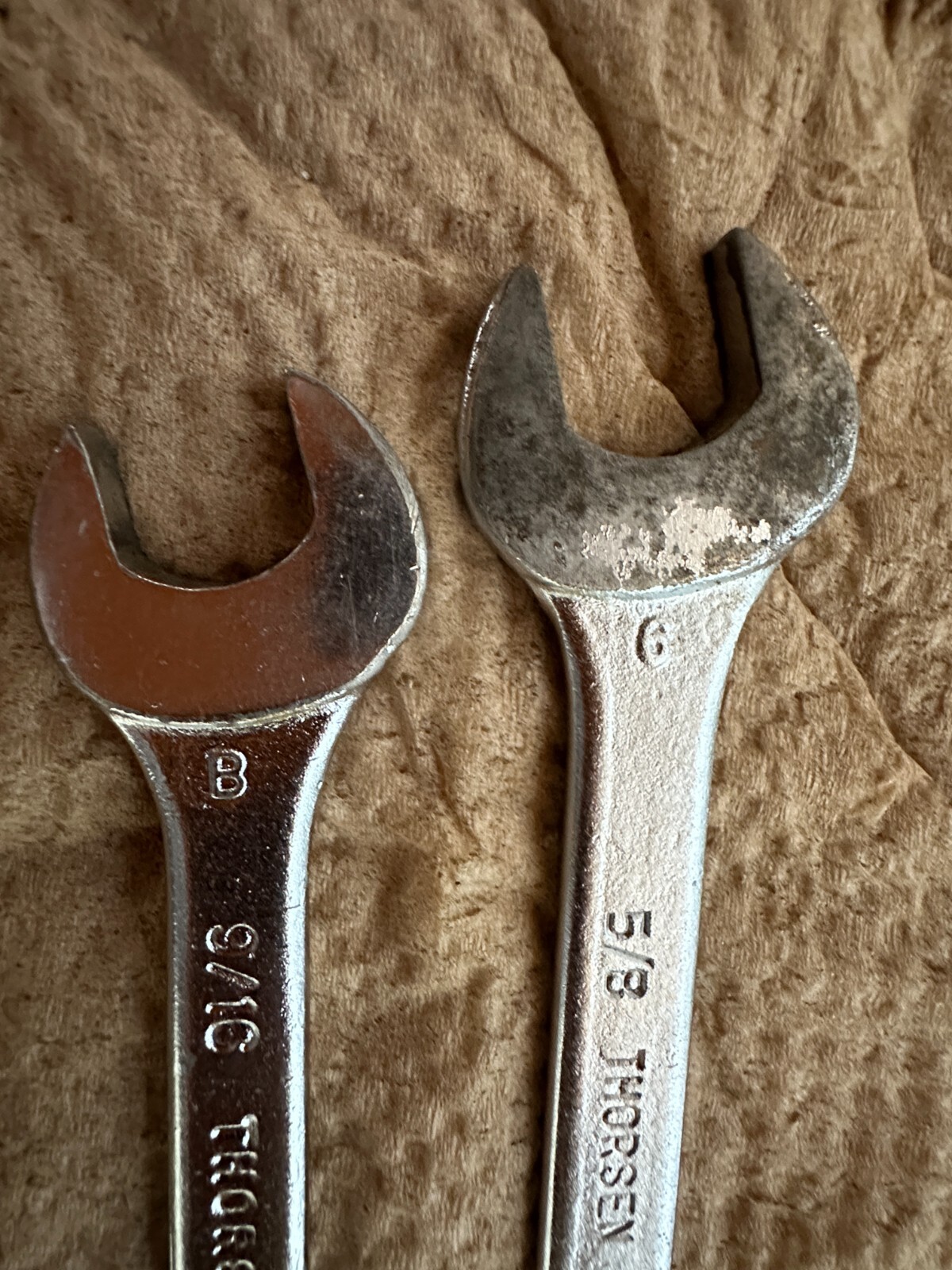 2 Vintage 1960’s Thorsen USA 5/8″ x 9-1/6″ Open End Combination Wrench 3018 2018