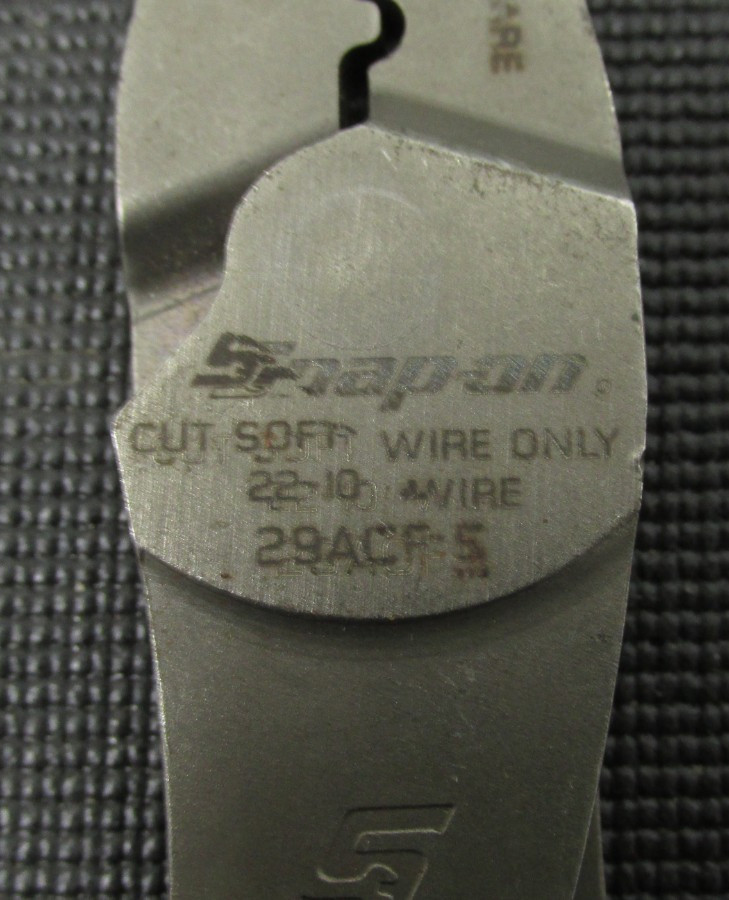 Snap-on 29ACF 9″ Wire Terminal Crimping / Cutter Pliers Soft Grip Orange Clean