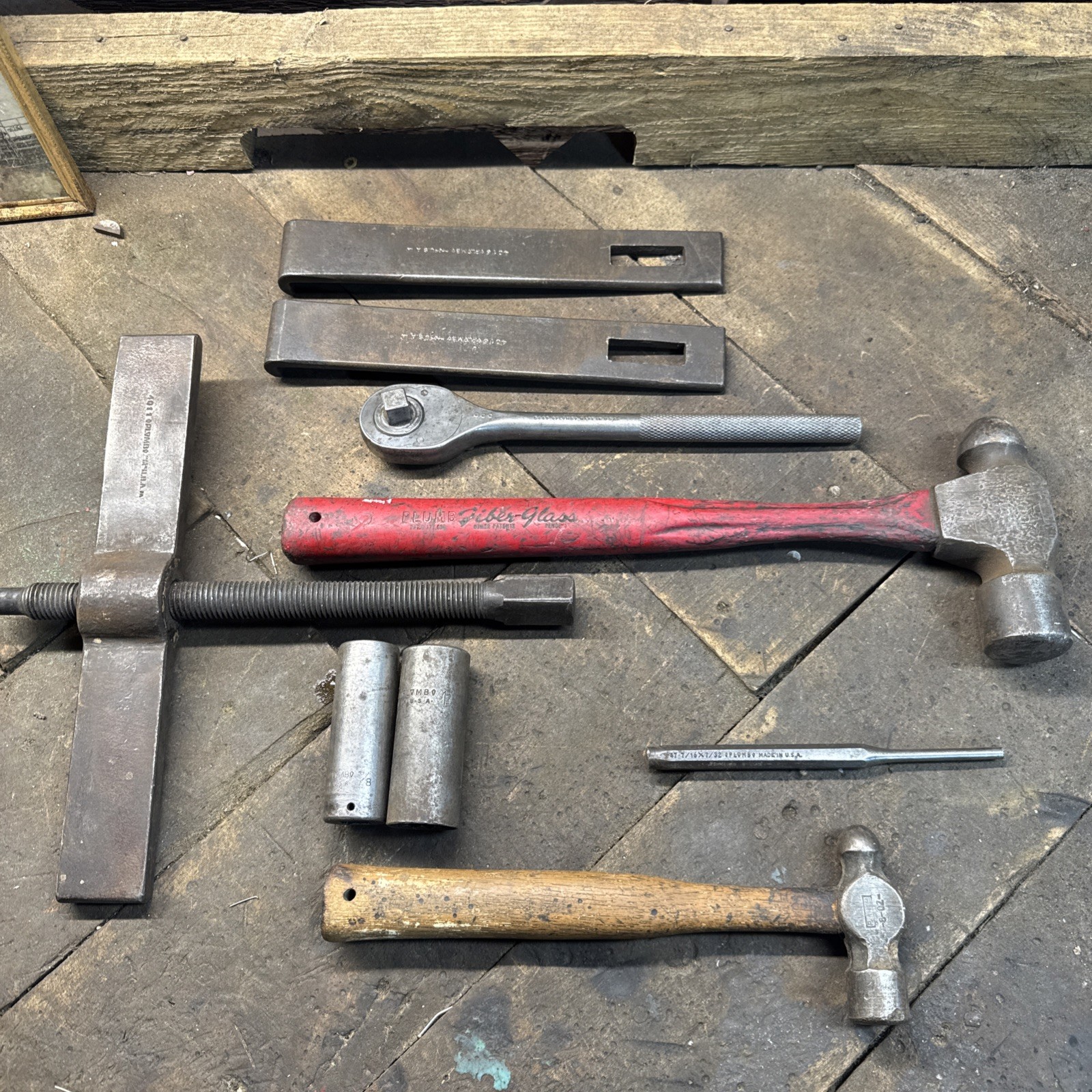 LOT Vintage Plomb Tool Gear Puller hammers punch ratchet sockets