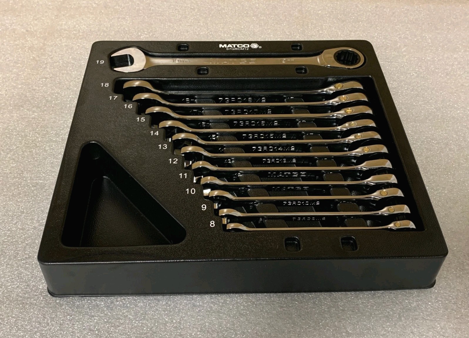 Matco Tools 12 Metric 72 Tooth Combo Ratcheting Wrench Set S7GRCM12