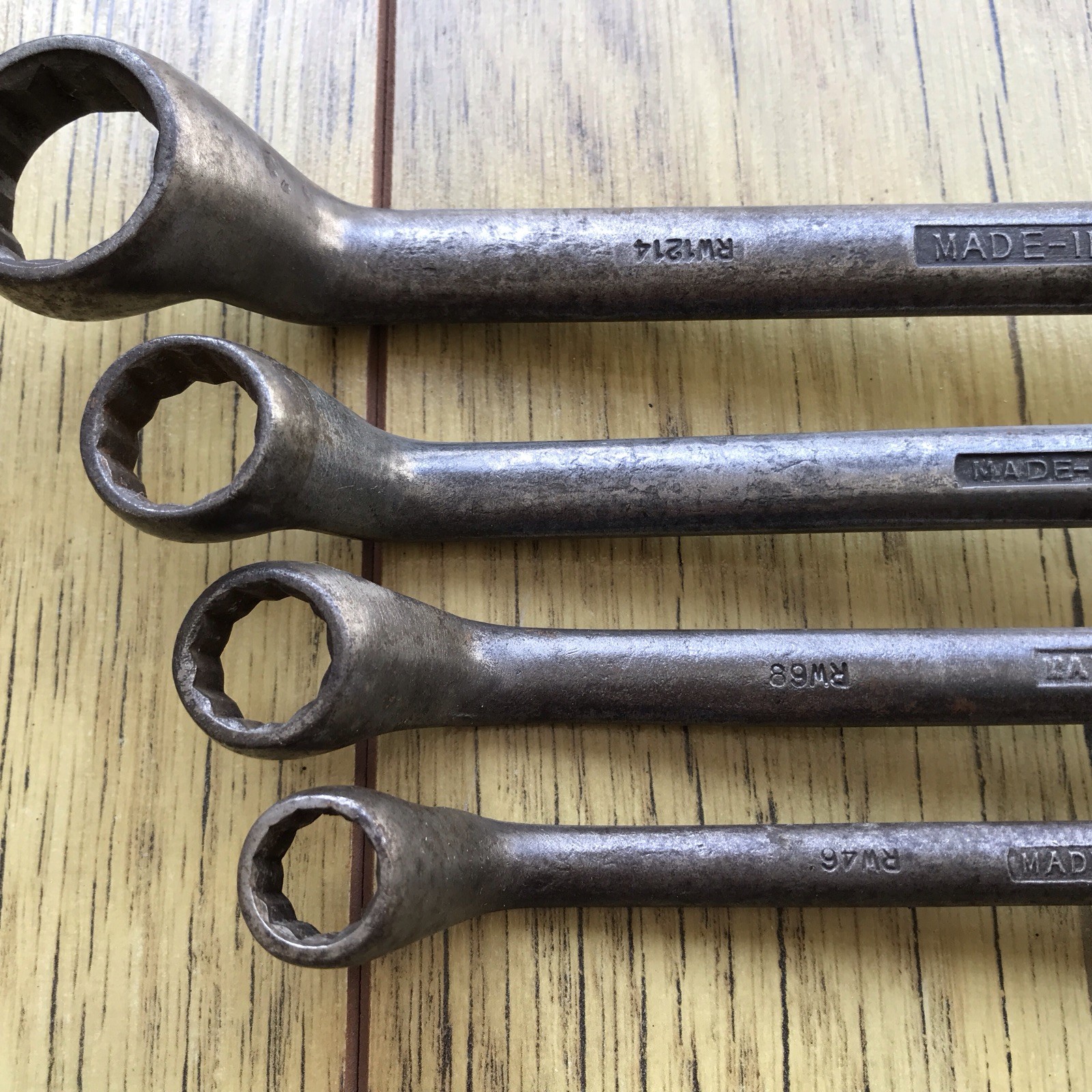 4 Vintage Bedford 1950s Ring Spanner’s 7/16” To 1/8” Whitworth. No 4.
