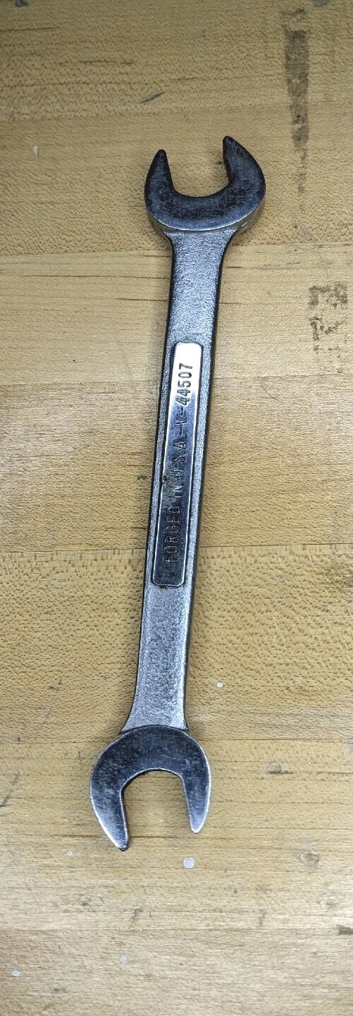 Vintage Craftsman 13mm x 15mm Double Open End Wrench -V- Series ~ USA ~ NMint