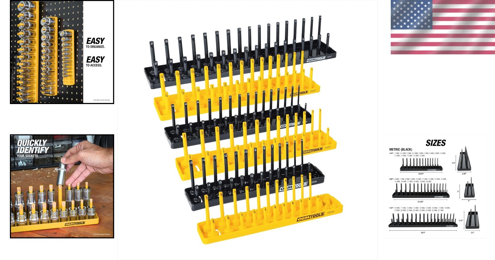 Organize Up to 80 Sockets with the 22238 6 Piece Tray Set – Smart Tool Storage