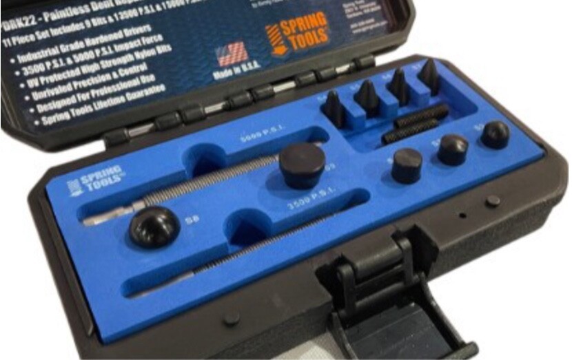 SPRING TOOLS # PDRK22 – HAMMERLESS DENTLESS PAINT DENT REPAIR KIT