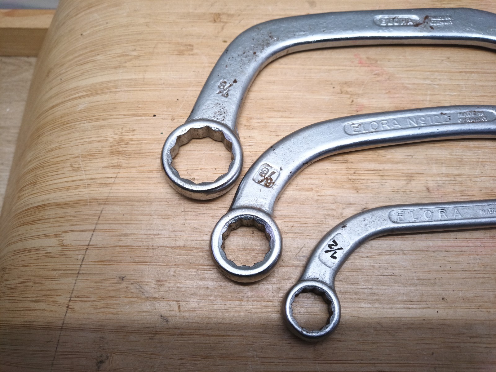 Elora No 122 AF Obstruction Ring Spanners 7/16,1/2,9/16,5/8,3/4&7/8