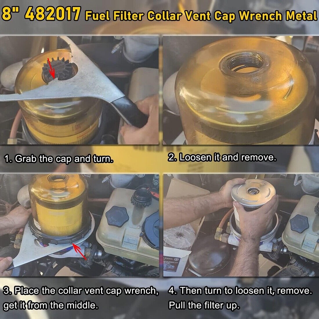 8″ 482017 Fuel Filter Collar Vent Cap Wrench For Davco Fuel Pro 482,483,485,487