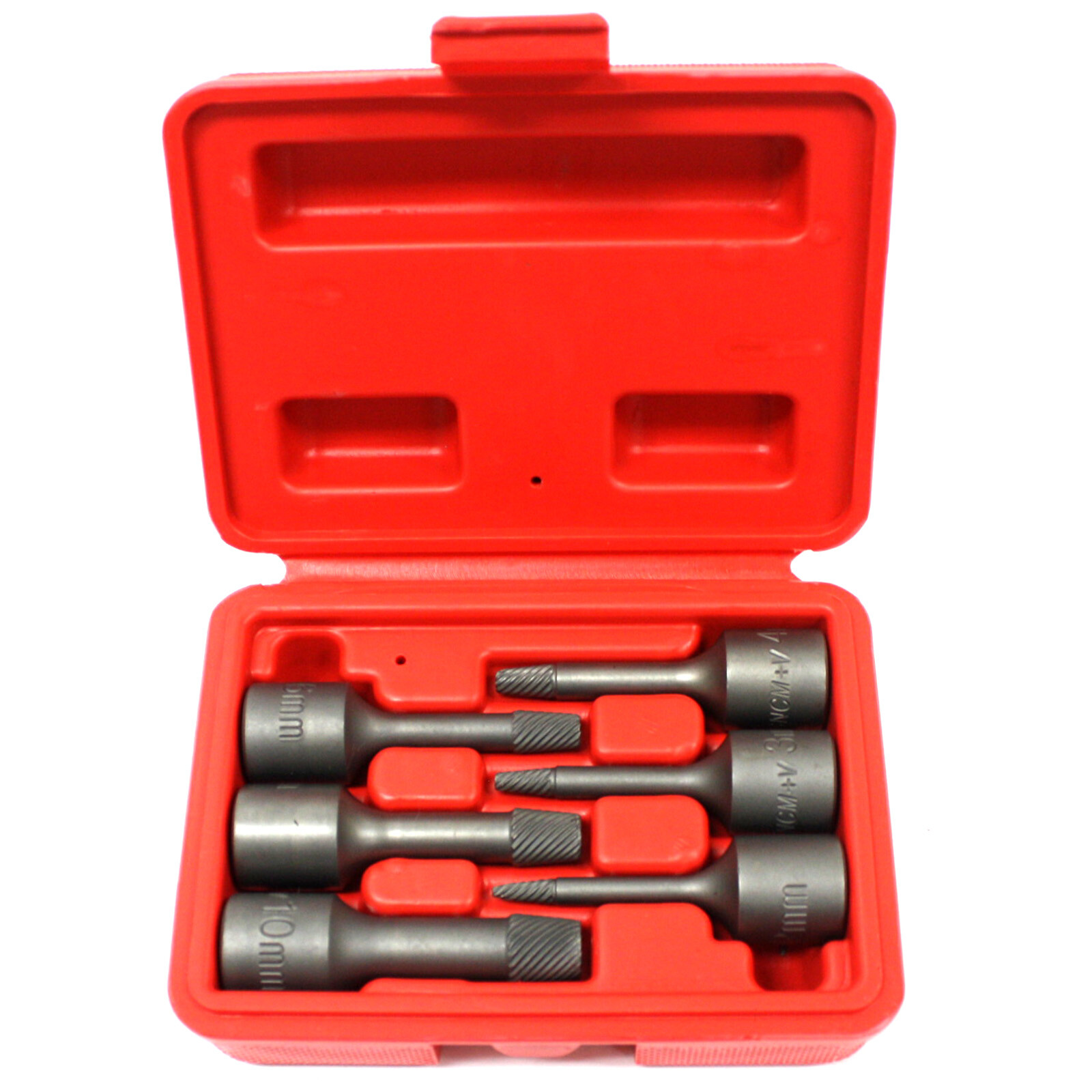6pc 3/8″ Drive Impact Screw Extractor Set MM Bolt Remover Set Spiral Wedge Proof