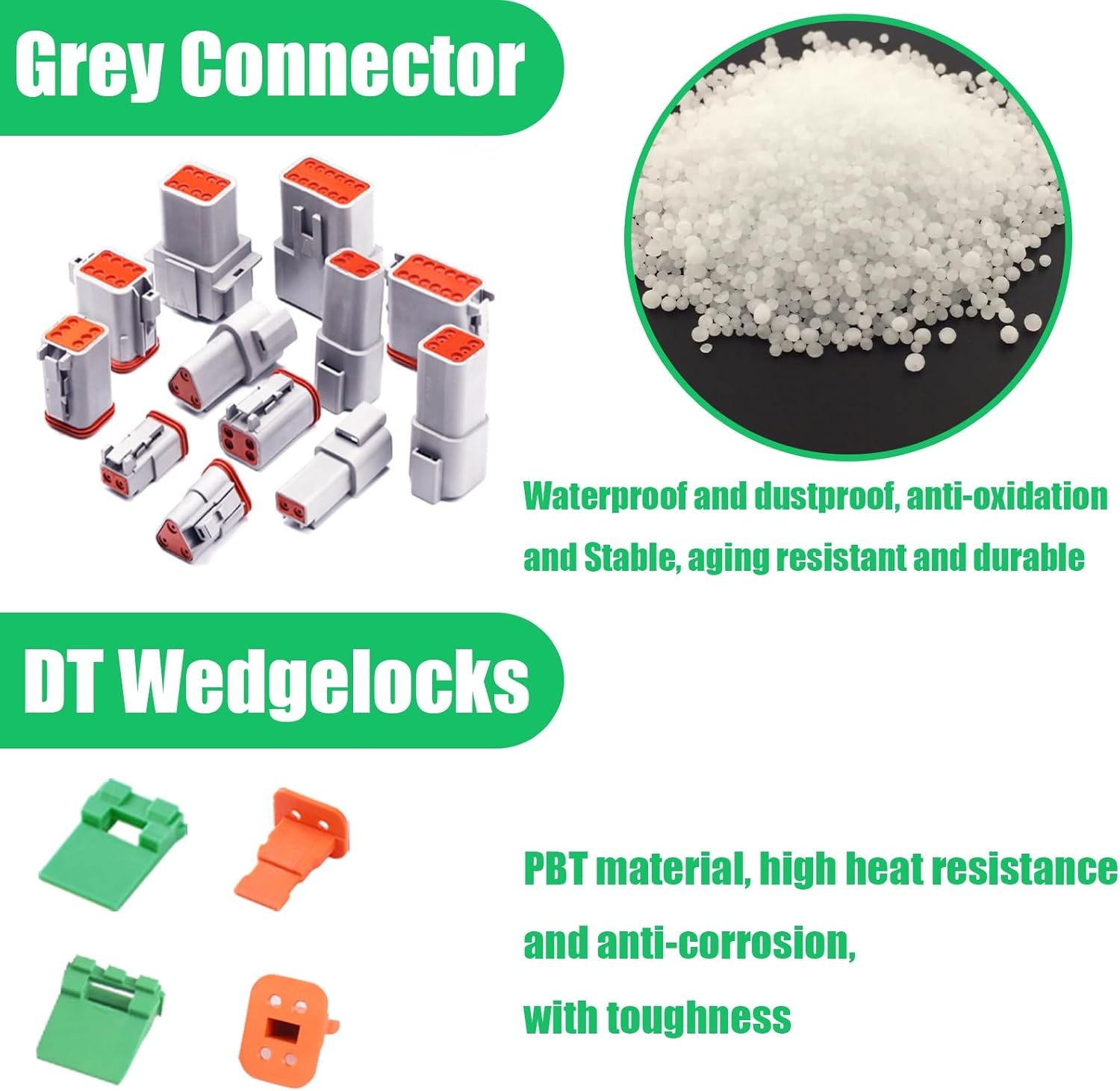 198 PCS Deutsch DT Grey 4 Pin Connectors 16 Set, Waterproof 16 set, 4