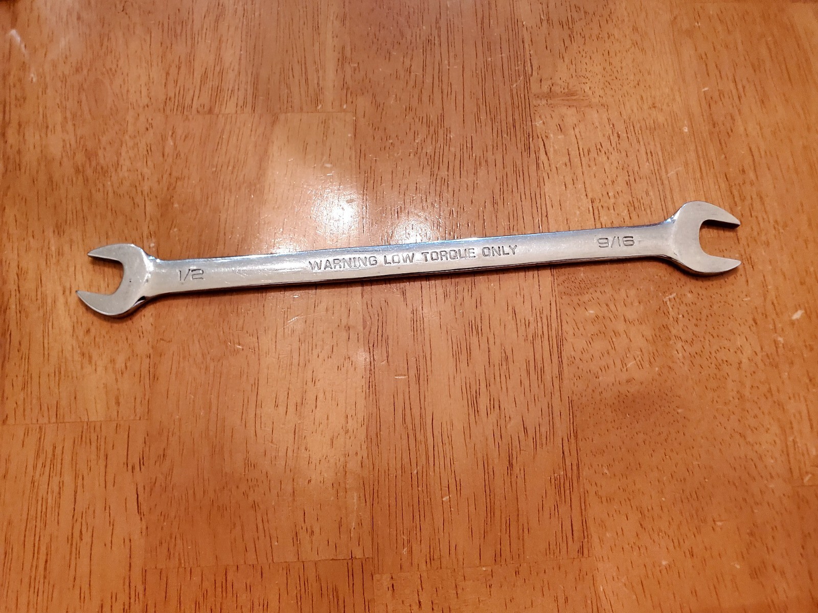 Snap On 1/2-9/16 Low Torque Slime Line Open End Wrench LTA1618