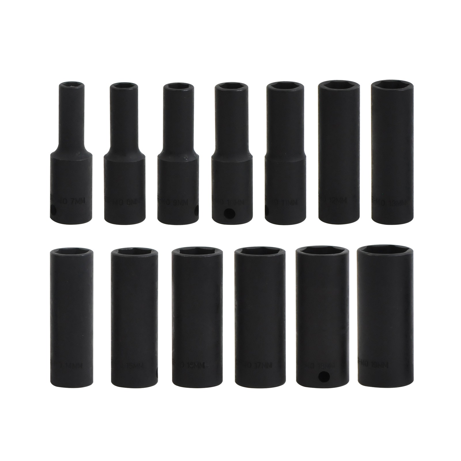 3/8″ Dr Magnetic Deep Impact Socket Tool Kits 6-Point 13PCS Metric 7-19mm CR-MO