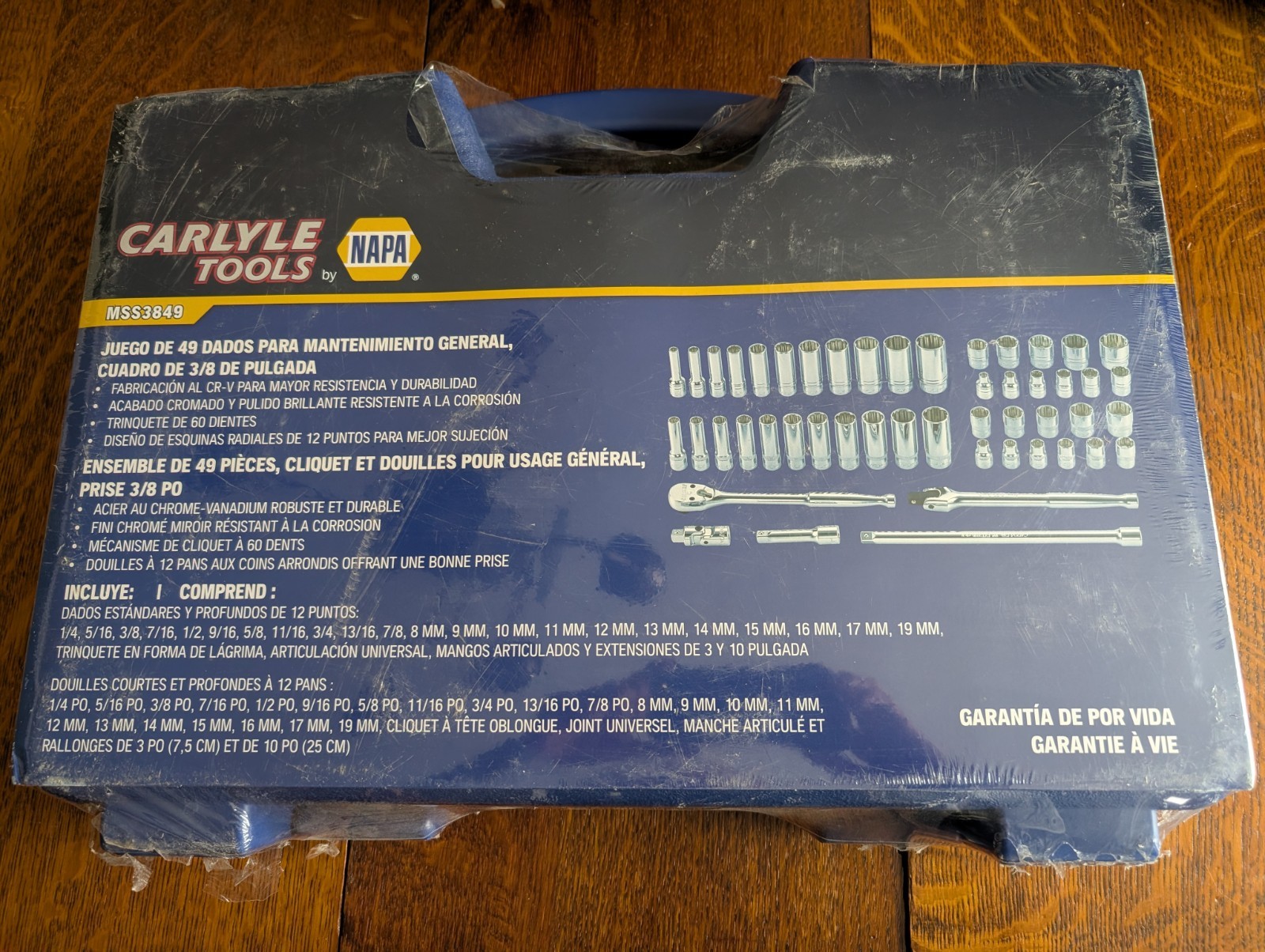 Napa Carlyle Tools Socket Set 3/8″ DR. SAE and Metric 49 Pc Set MSS3849 NEW!