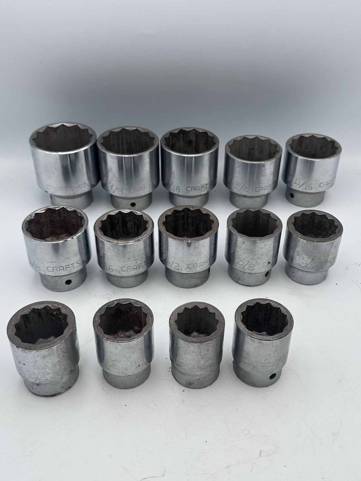 Vintage Craftsman -V- 3/4” Drive SAE Socket Set USA + Proto Breaker Bar + Case