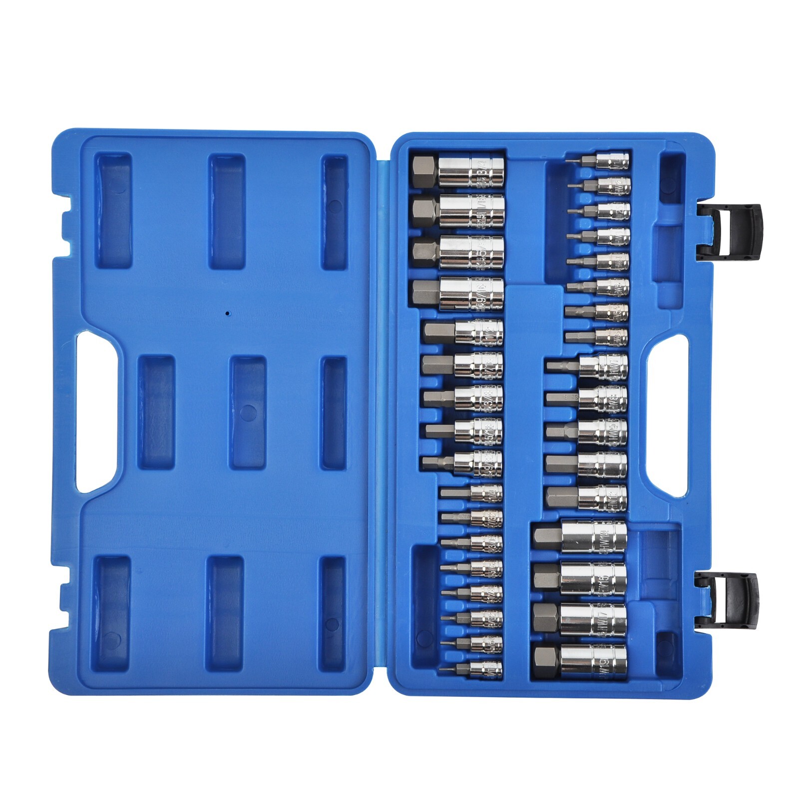 34 Pc SAE and Metric 1/4″ 3/8″ 1/2″ Socket Set Standard| Master Hex Bit Set