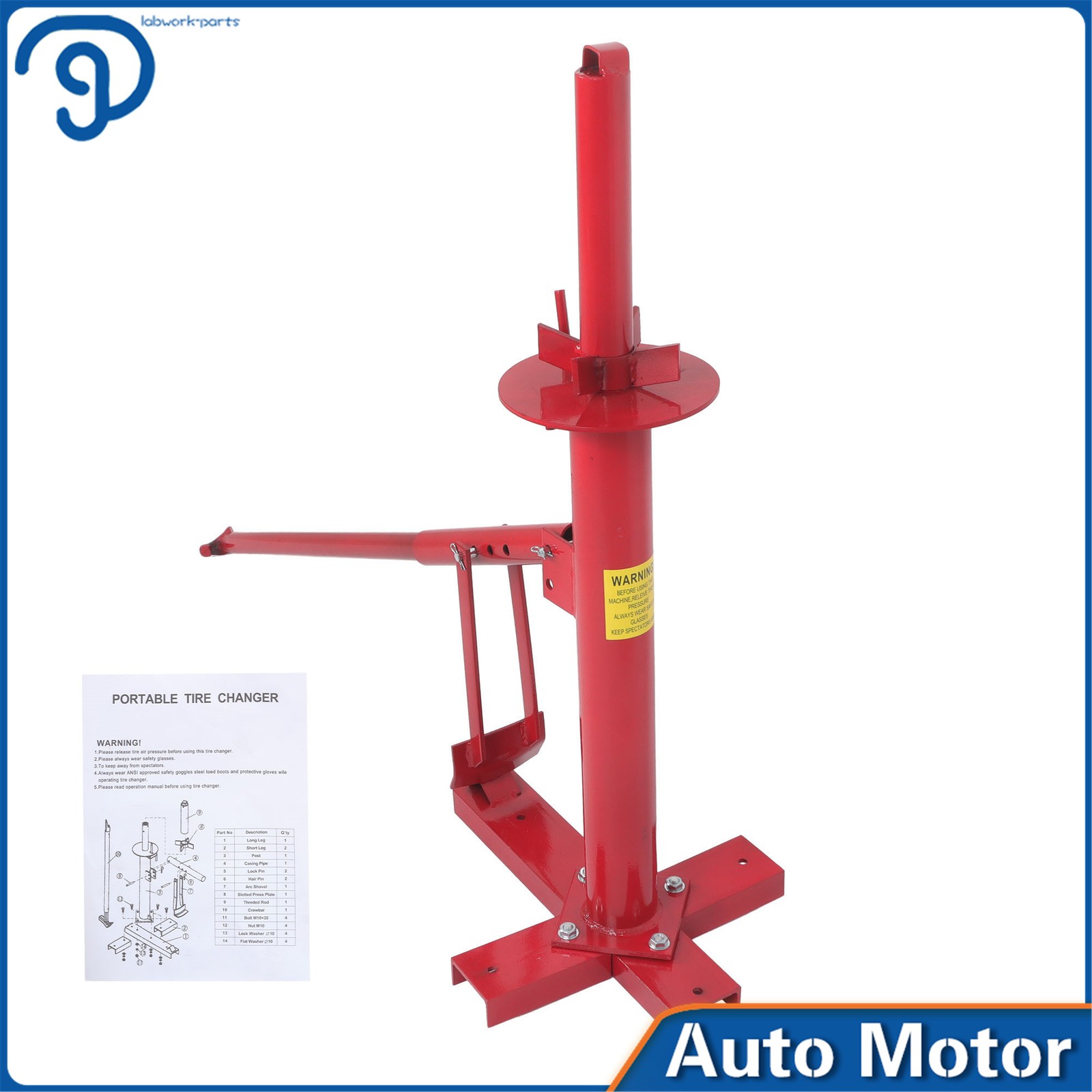 Manual Tire Changer For 8-16 inch Tire Portable Hand Bead Breaker Mounting Tool