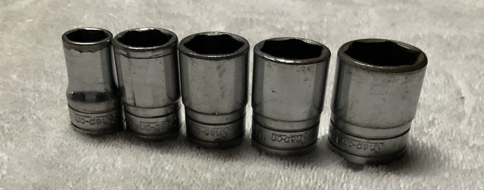 Snap On Tools 1/2” Drive, Chrome, 6 Point Sockets,SAE