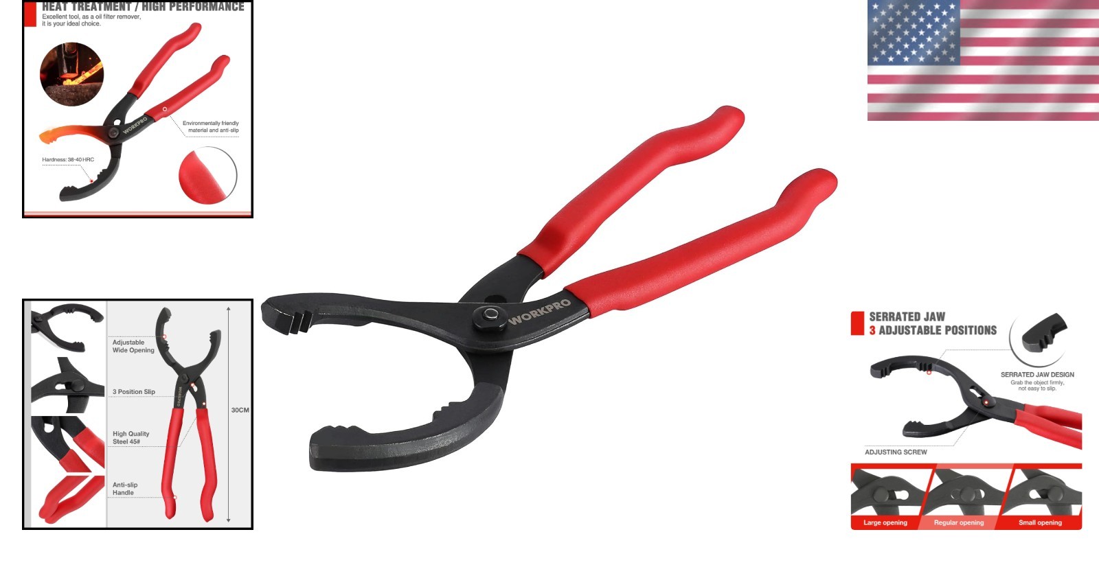12″ Adjustable Oil Filter Pliers – Durable High Carbon Steel Mechanic Tool