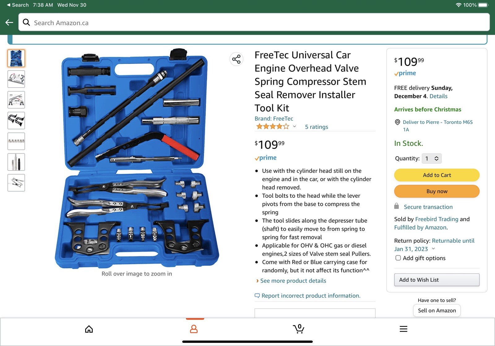 Cylinder Head Valve Spring Compressor Removal Stem Seal OHV/OHC Install Tool Kit