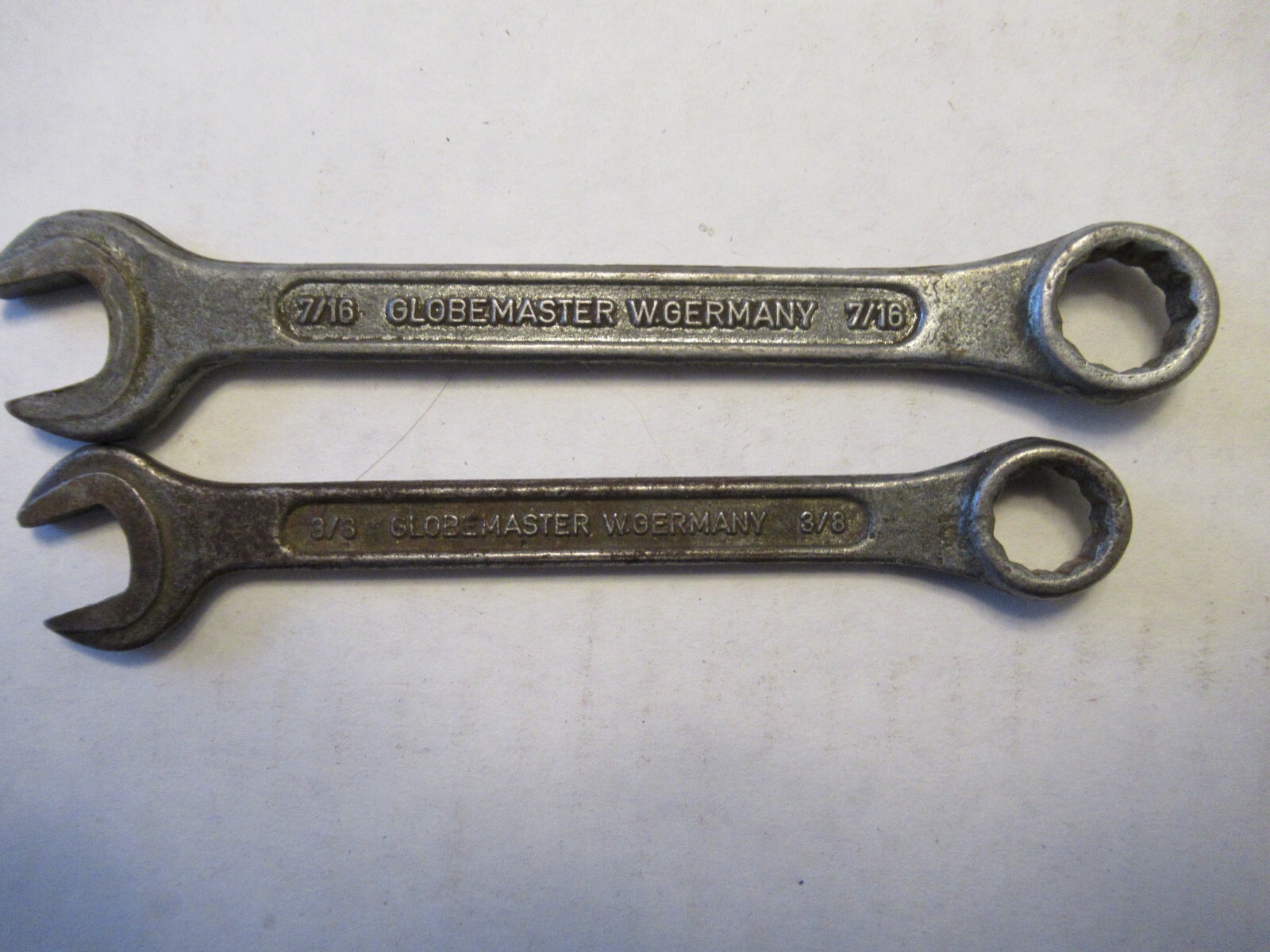 Pair of Globemaster Combination Wrenches 7/16 3/8