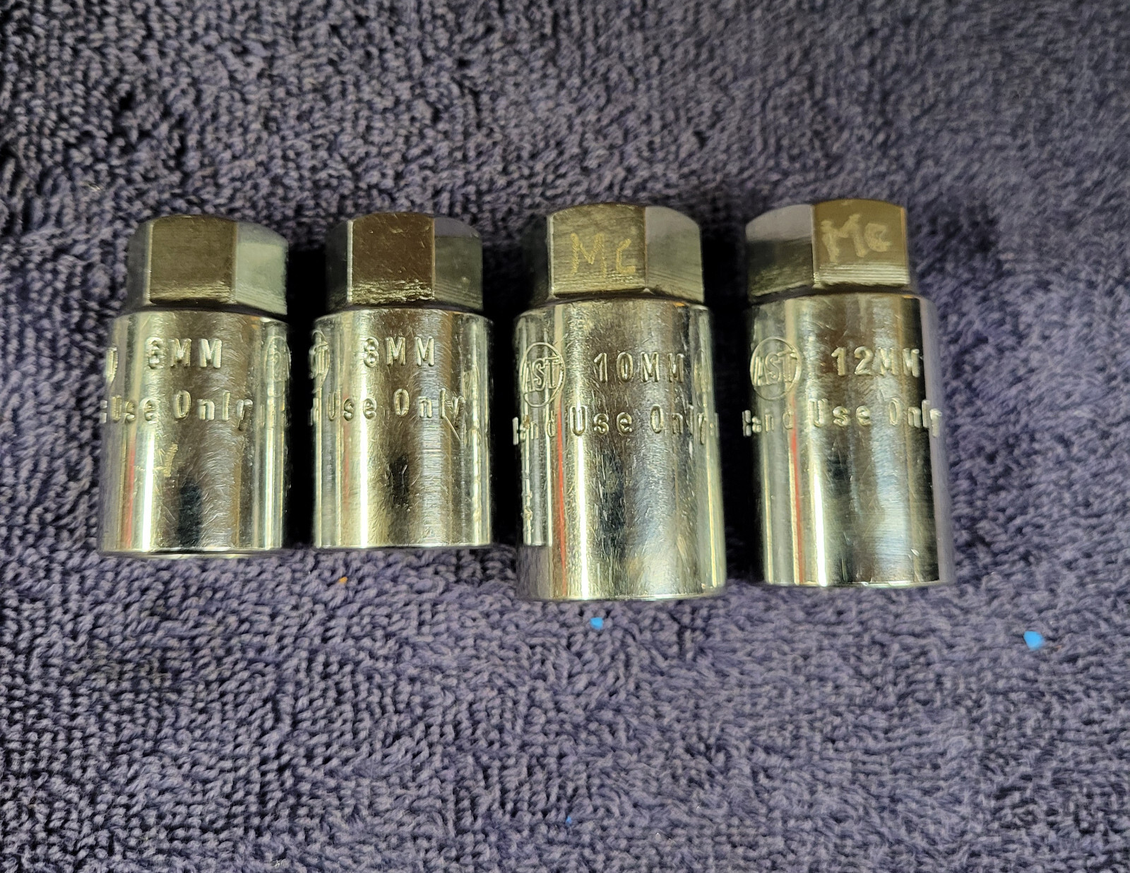 AST CHROME STUD EXTRACTOR SOCKET SET 6mm 8mm 10mm 12mm