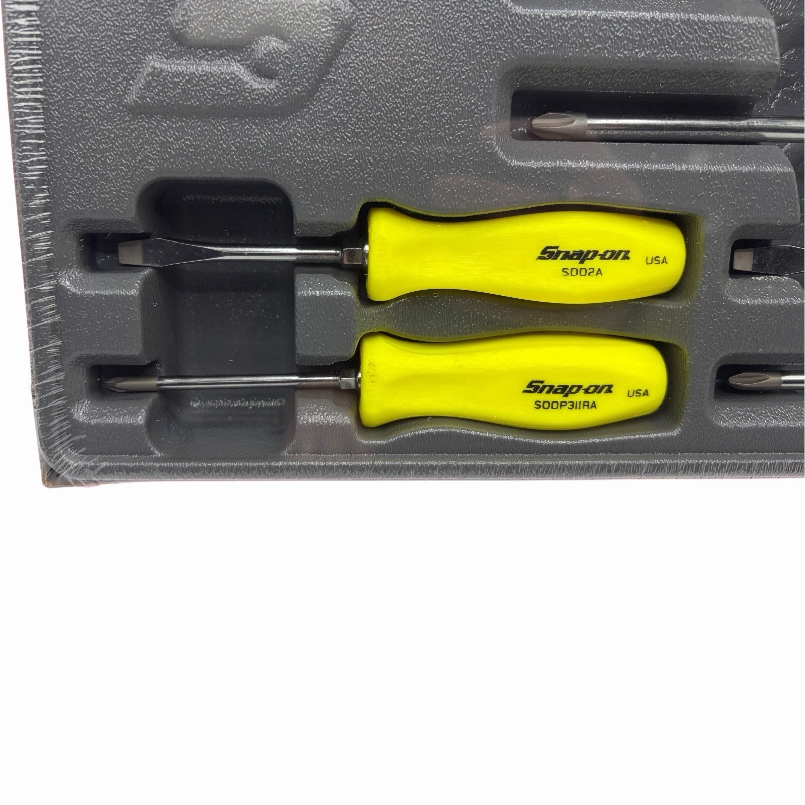 Snap On Tools High Vis Yellow Hard Handle Combination Screwdriver Set SDDX70AHV