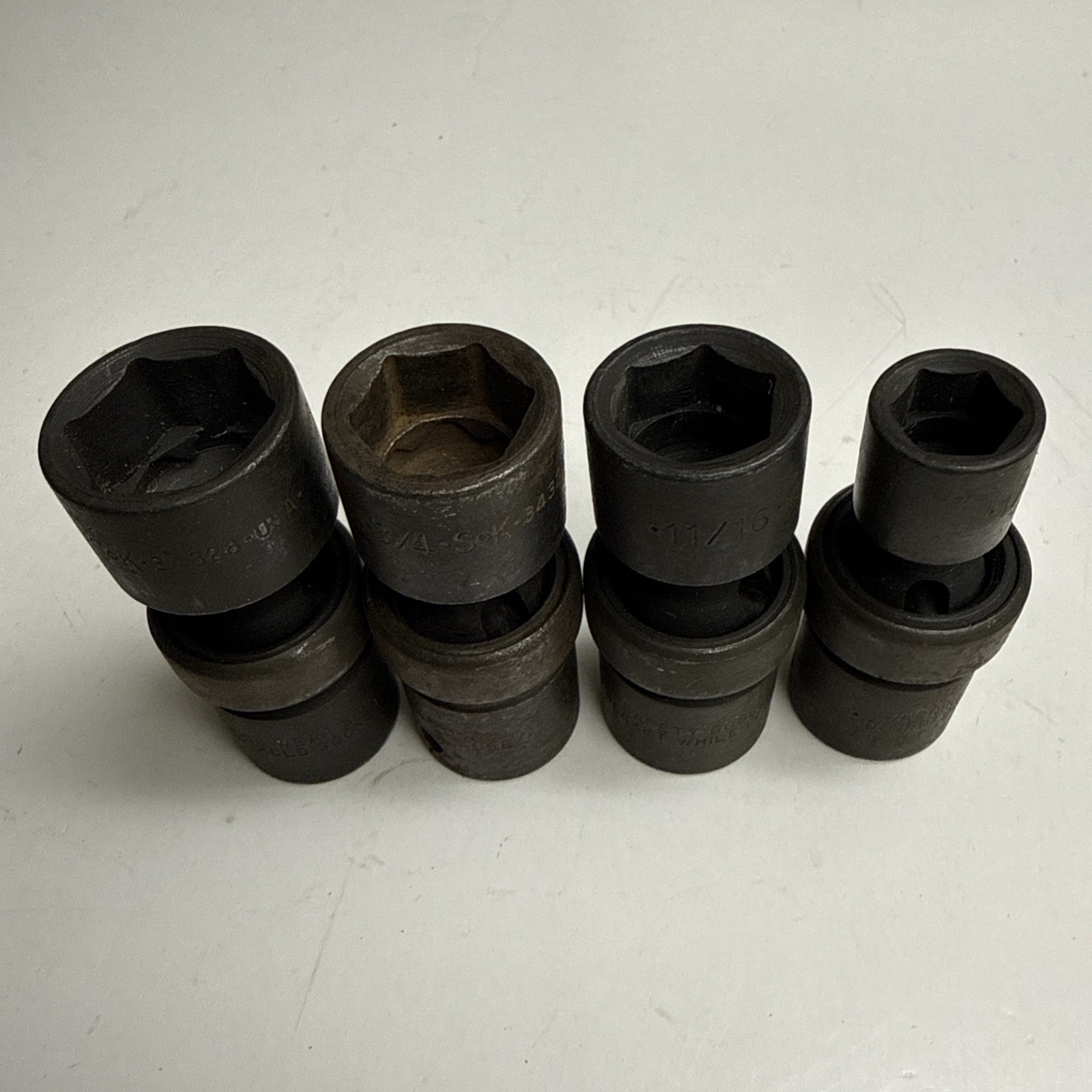 SK 4pc 1/4″ Dr 6pt SAE Swivel Impact Socket Set 1/2, 11/16, 3/4, 7/8