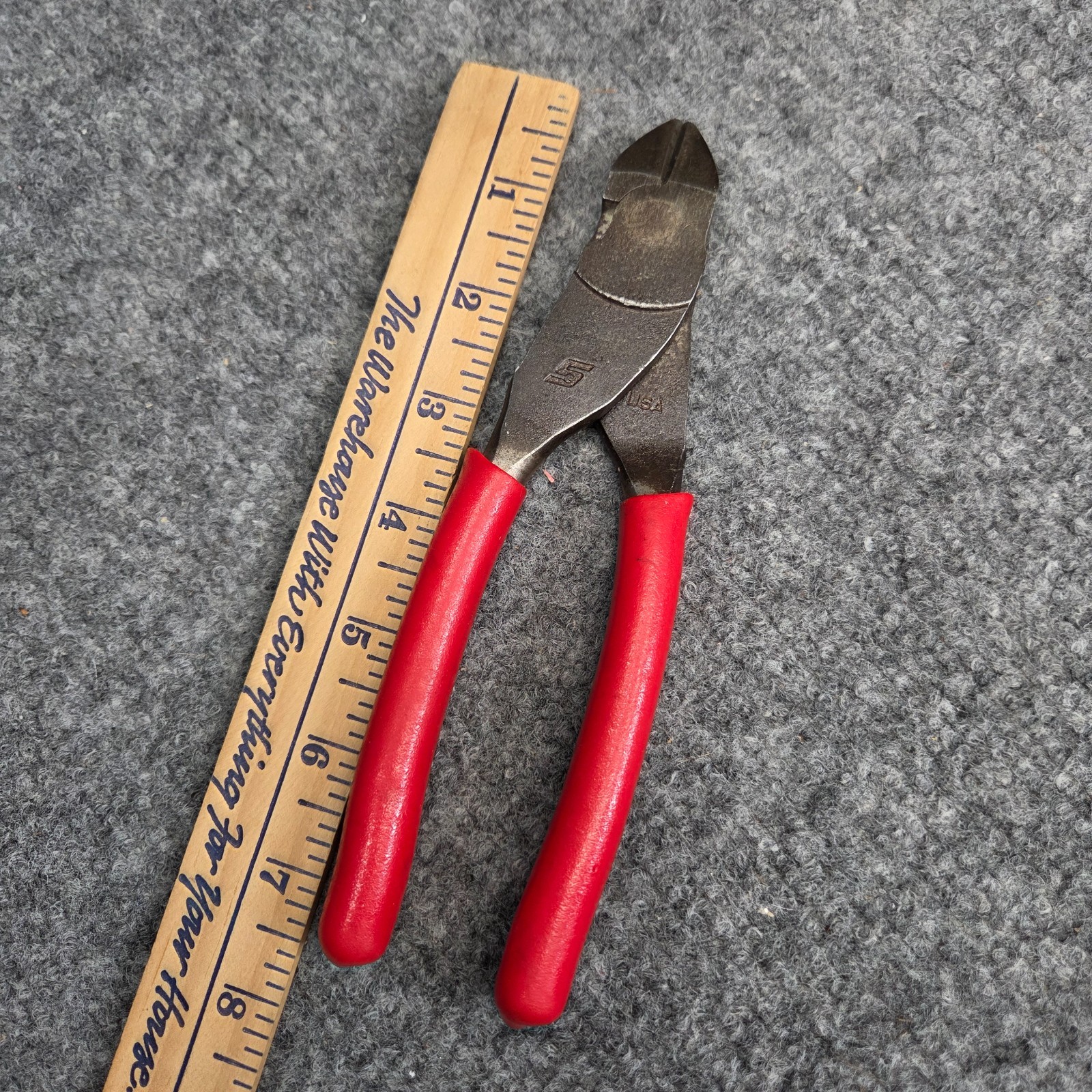 Snap on Tools USA 7” RED Soft Grip Vector Edge Diagonal Cutter Pliers 87ACF NICE