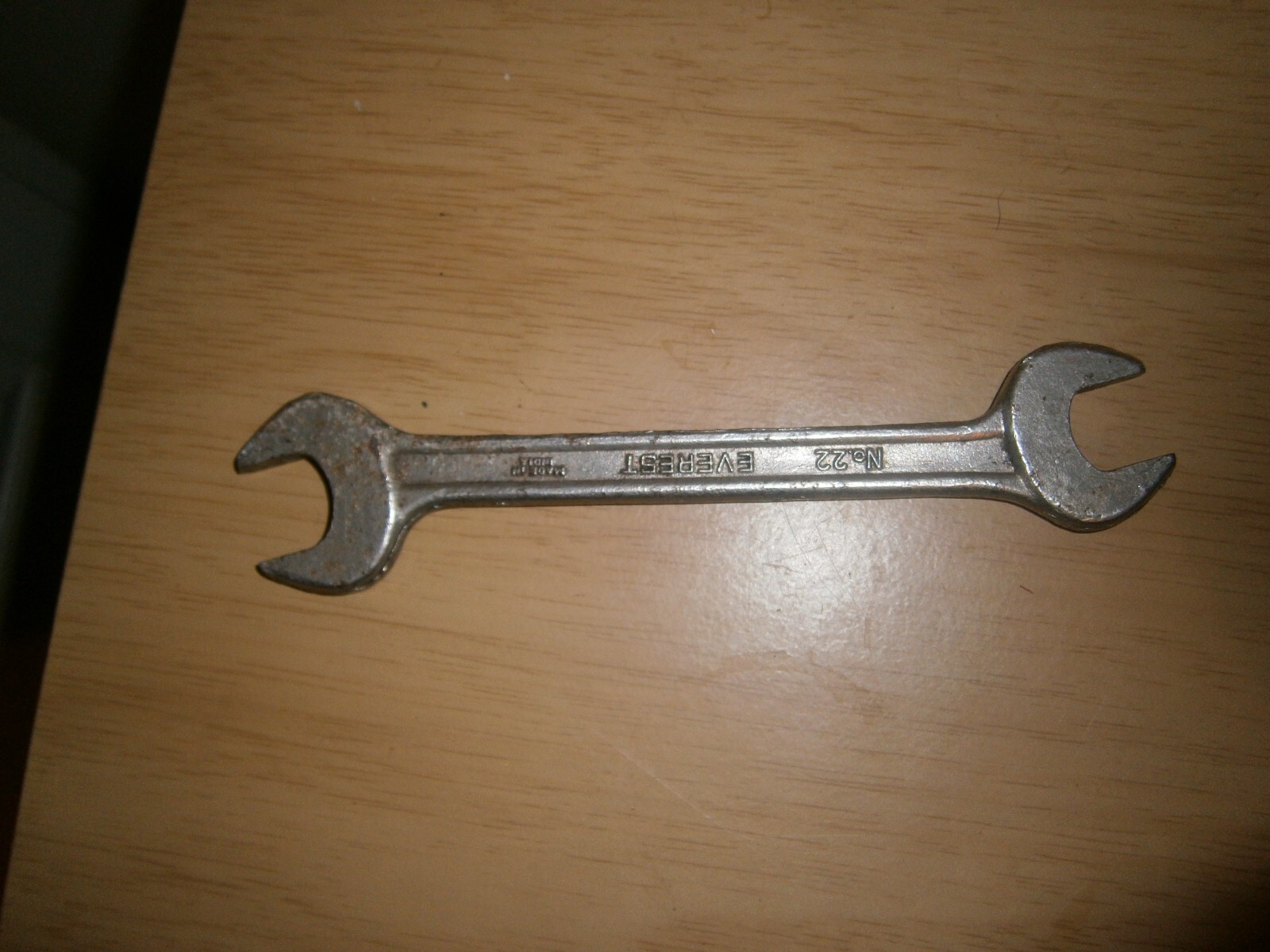 Vintage silver tone spanner. 3/4 & 5/8 ends.(E6b)