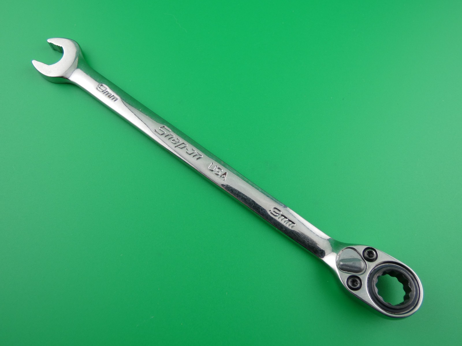 Snap-On USA 9mm Flank Drive Plus Reversible Ratcheting Wrench SOXRRM9