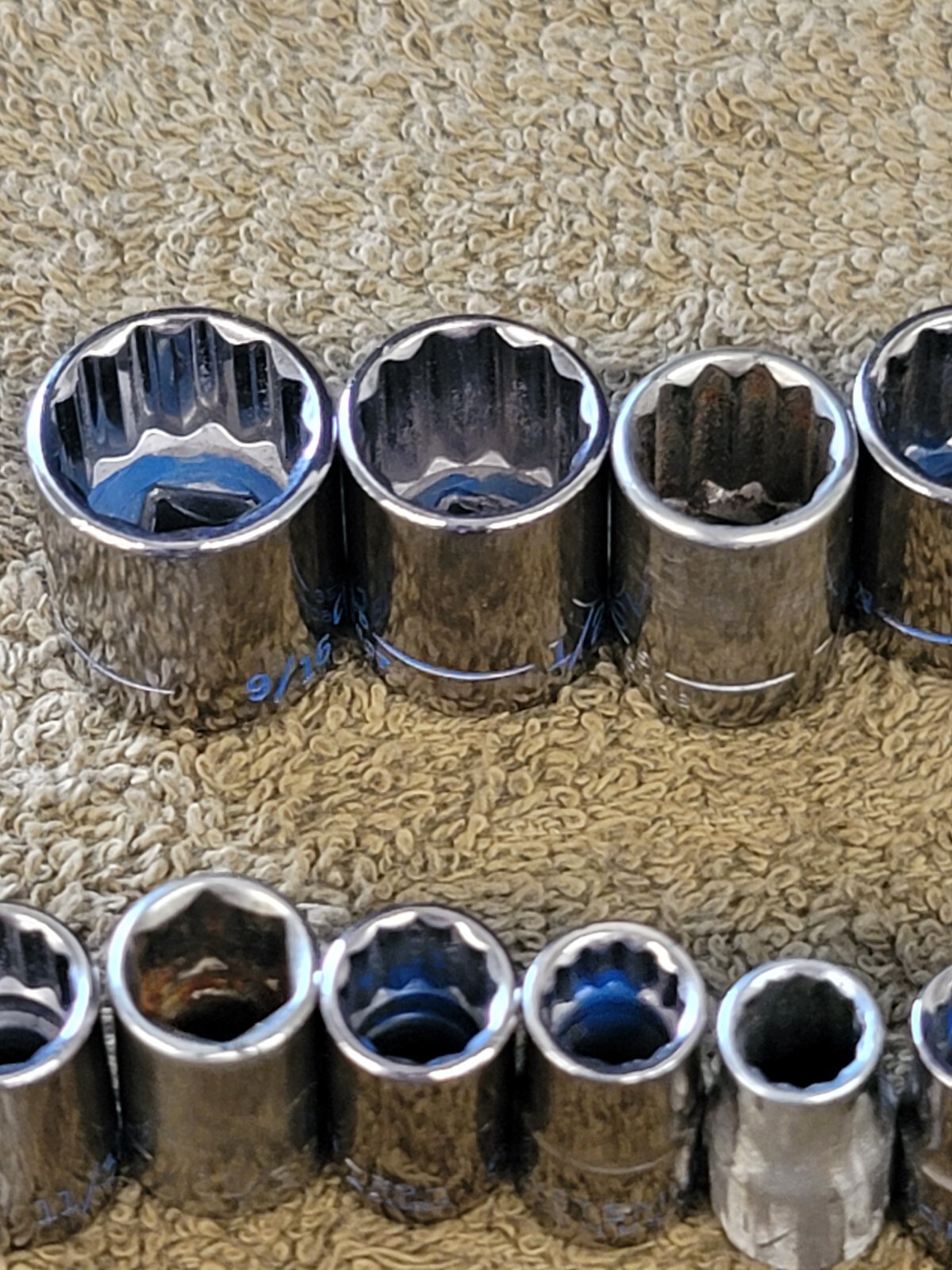 15 Craftsman 9/16″ to 5/32″ Sae Socket Set 1/4″ Drive G2 USA