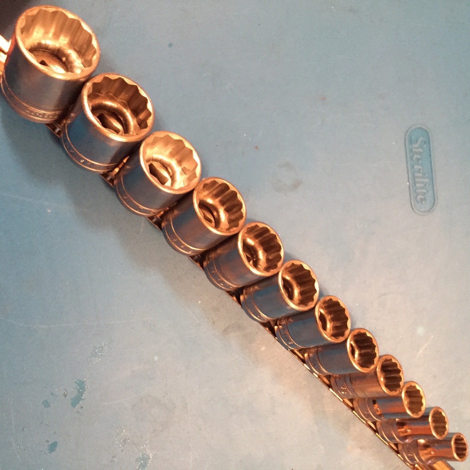 snap on 1/2 drive chrome 7/16 to 1»1/8 sae 12pc sokcet set SW