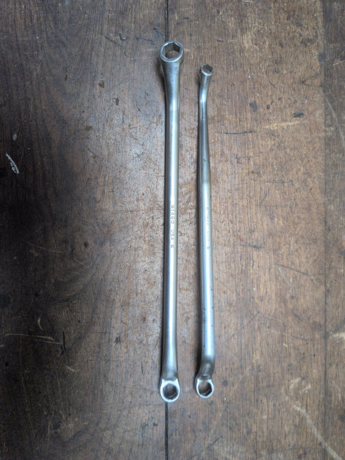 Two Snap On 6 pt (1/4″-3/8″) B1458 & (7/16″-3/8″) B1460 Offset Bleeder Wrench