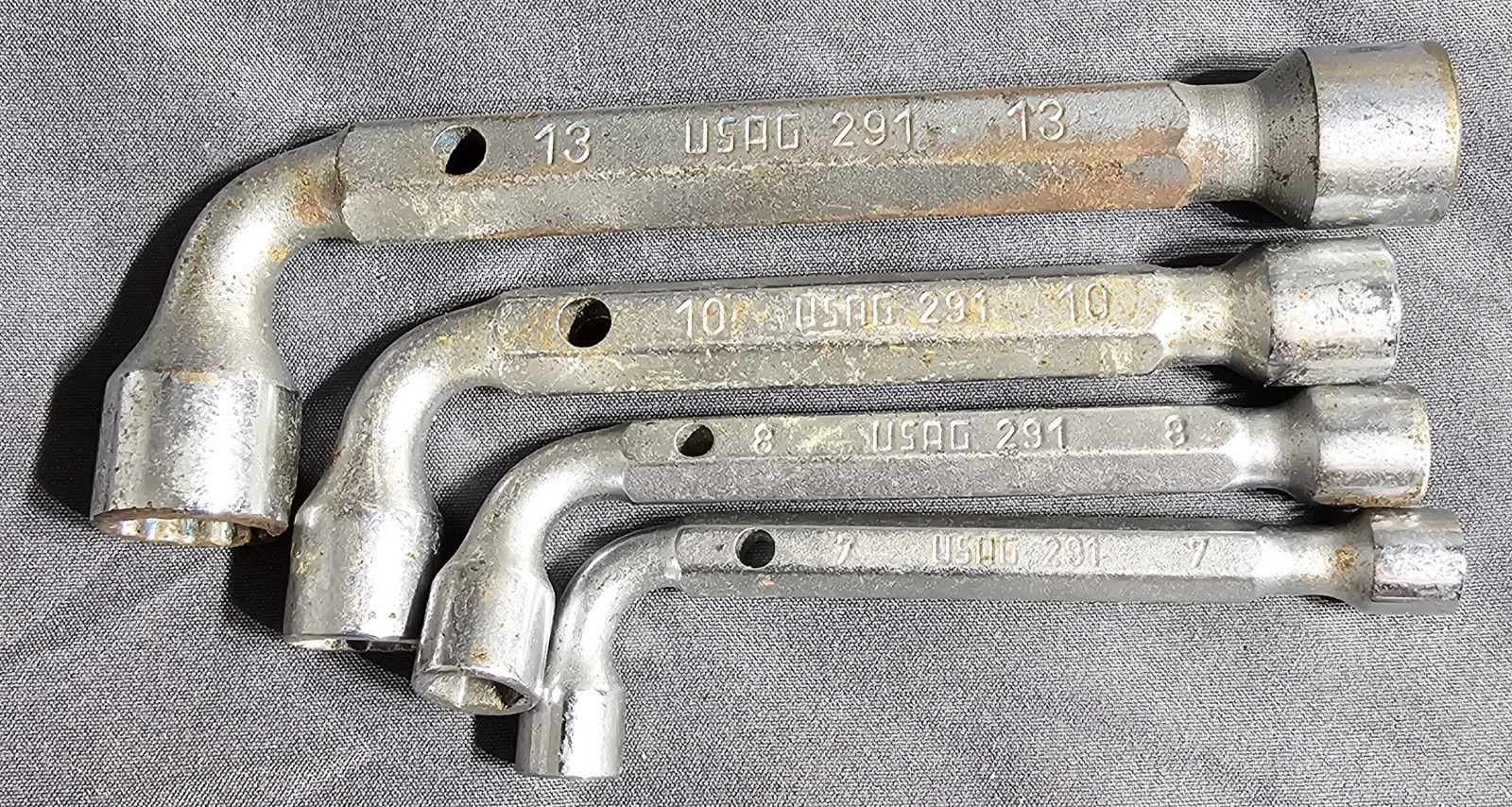 13/10/8/7mm USAG No. 291 Hollow Tube Double End Angle Socket Wrench