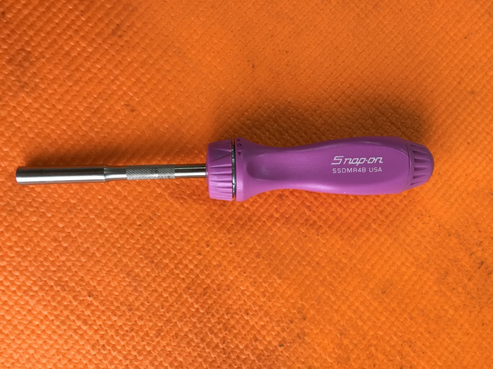 Snap On PURPLE Hard Handle Ratcheting SCREWDRIVER Bit Driver PROPERTY OF MOM