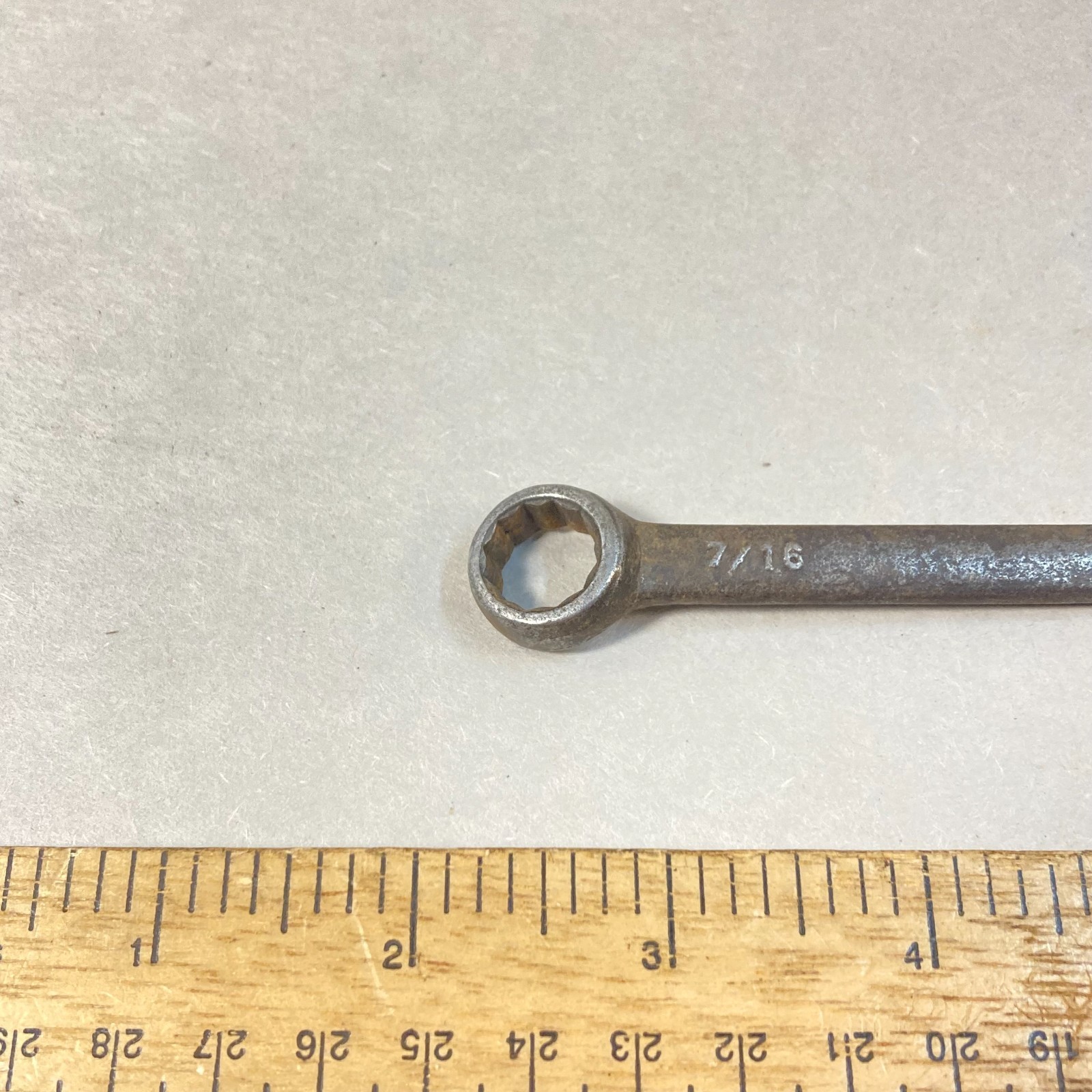 Fairmount 7/16″-3/8″ Wrench Box End Thin Flat Handle 12 Point SAE #7723 USA