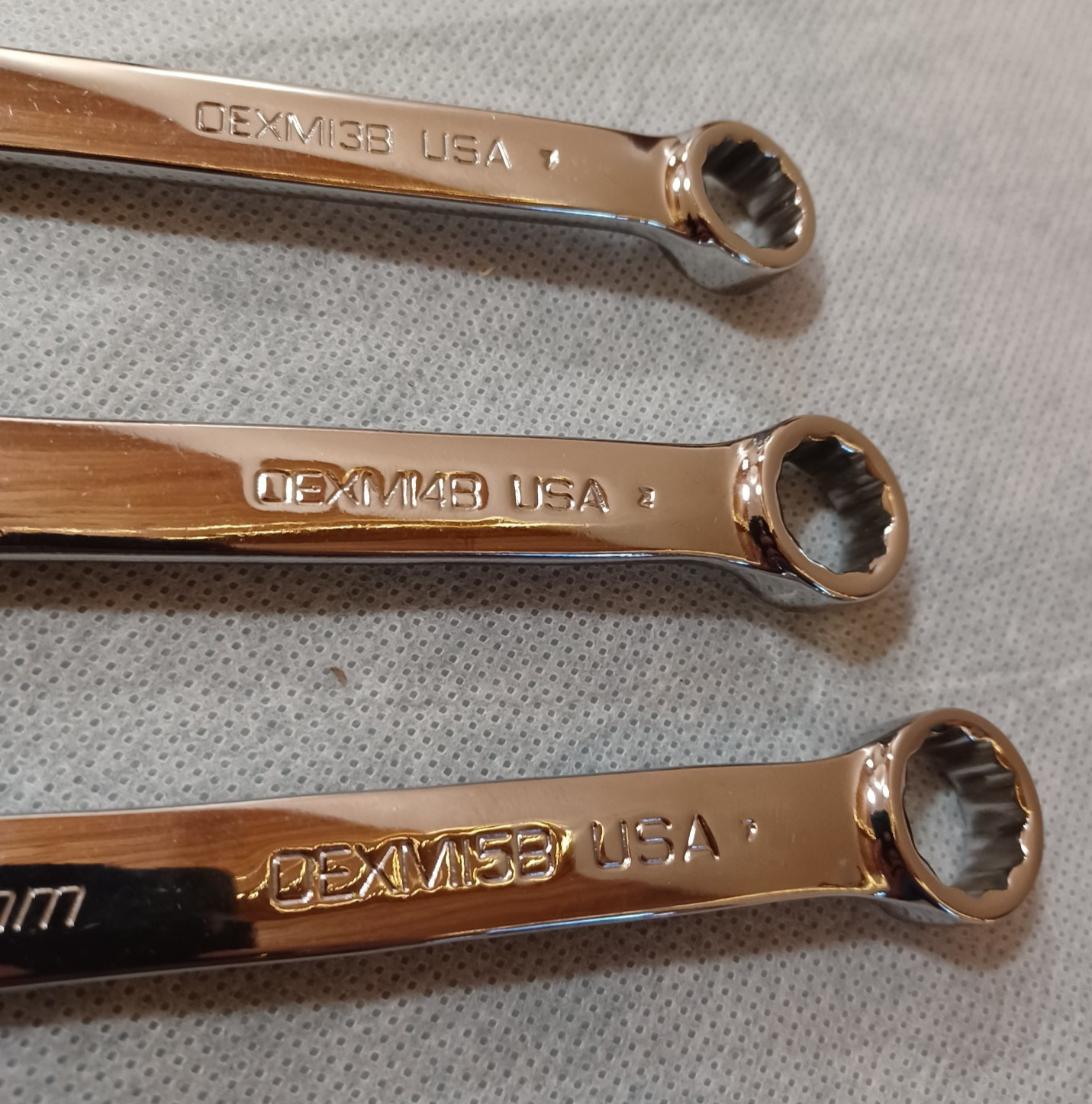 Lot Of 3 Snap-On Tools Metric Combination Wrenches 13mm 14mm & 15mm ~ Chrome