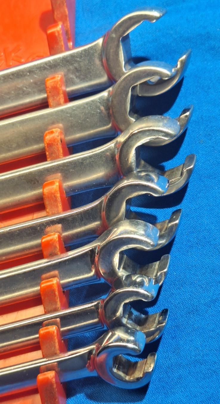 Old Logo Snap-On 7 piece RXS Open end Flare Nut SAE wrench set 3/4″ – 3/8″