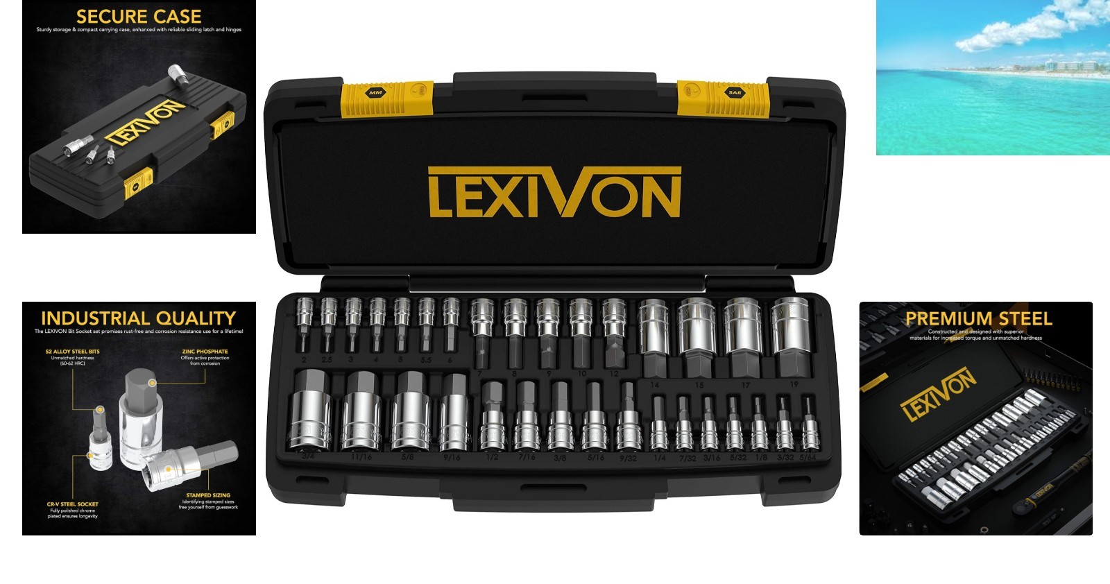 Durable 32-Piece Allen Socket Set in S2 Steel – Corrosion Resistant