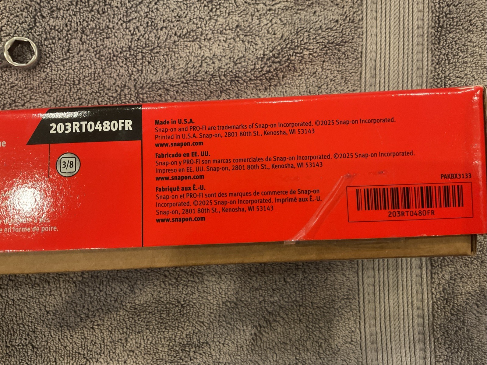 New In Box Snap On 203RT0480FR 3/8” Soft Grip Ratchets Set w/ PRO-FIT Foam NEW!