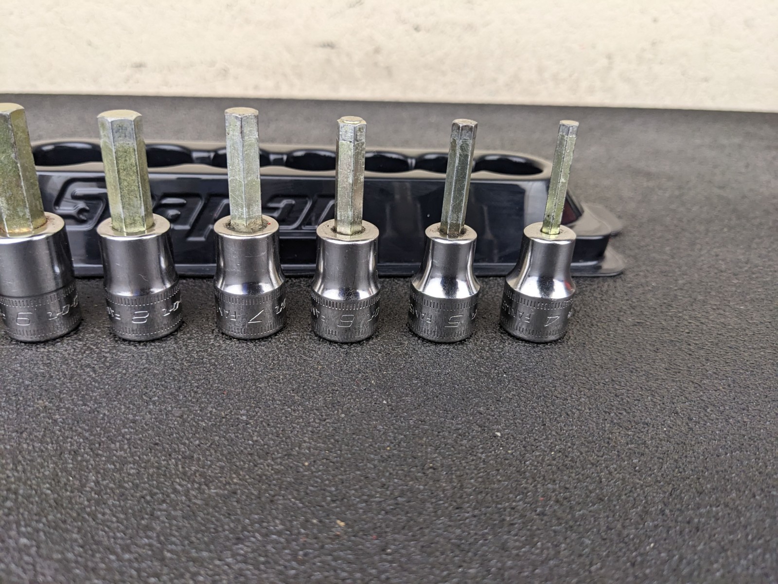 #bp416 Snap On Tools 7 Piece 3/8″ Drive Hex Bit Socket Set 4MM-10MM 207EFAMY